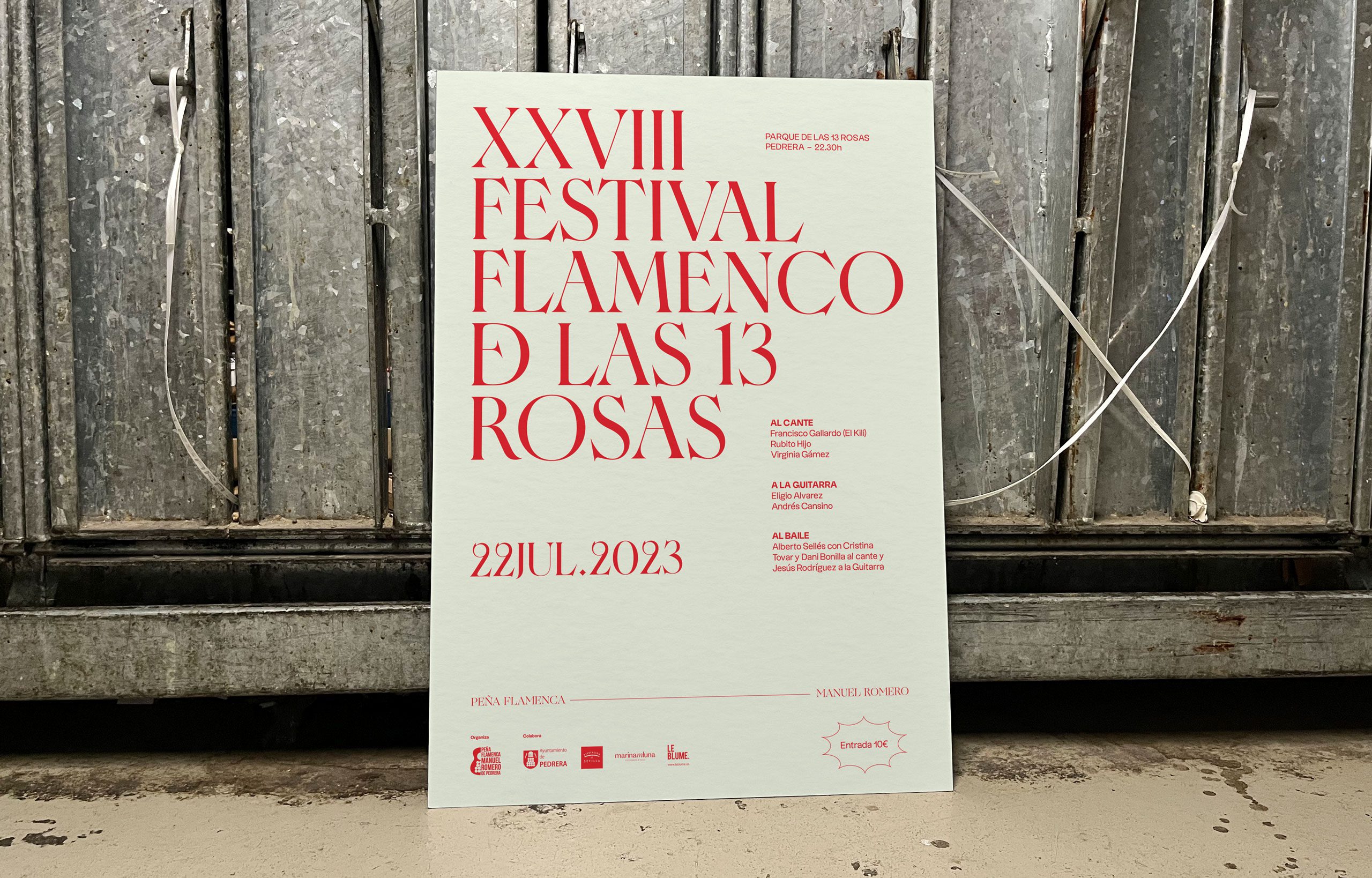 Festival Flamenco de las 13 rosas Pedrera Sevilla Cartel diseño gráfico