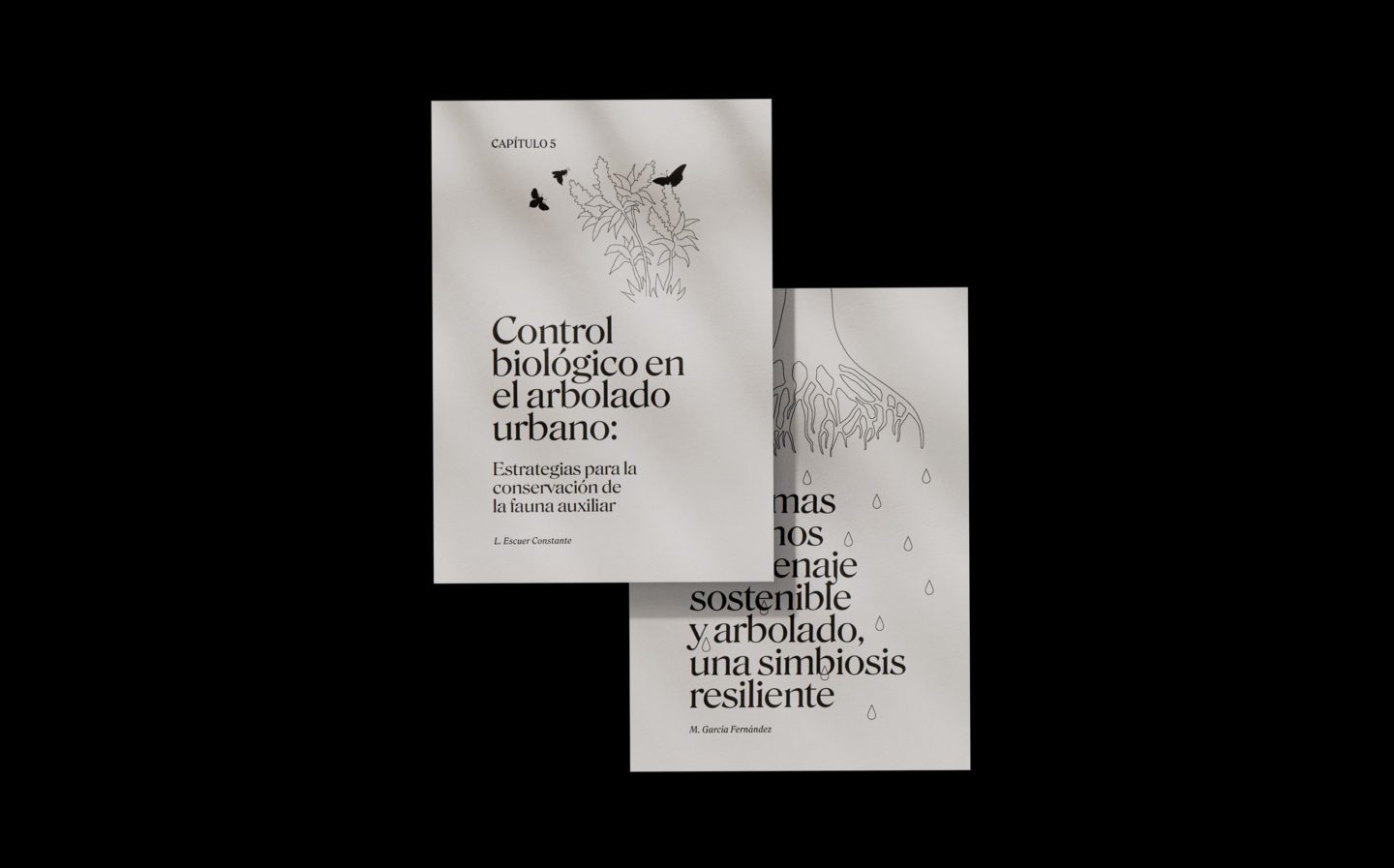 Driádia. Diseño editorial sostenible. Detalle capítulos del libro