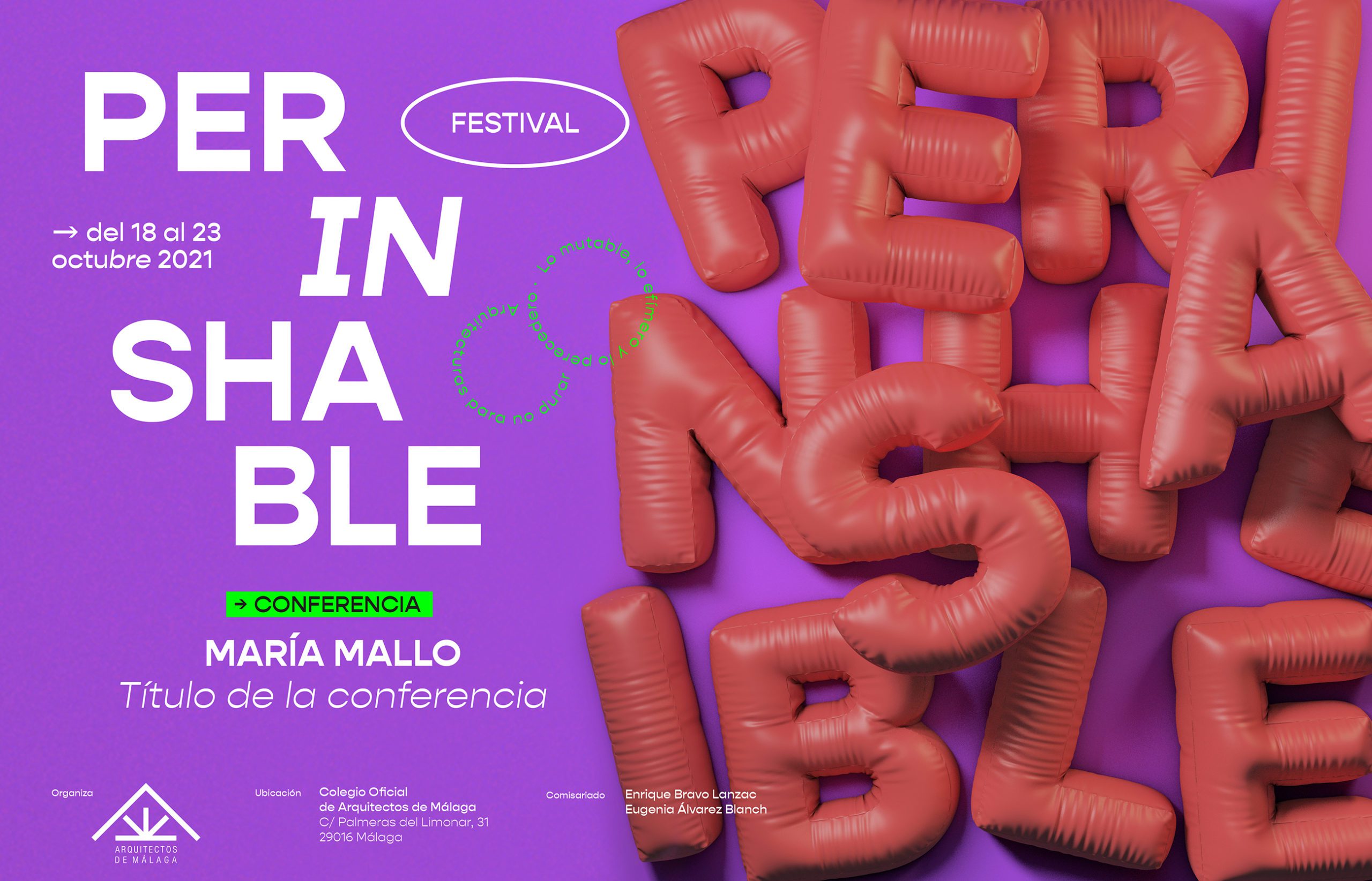 diseño de cartel para festival de arquitectura. Perinchable. leblume