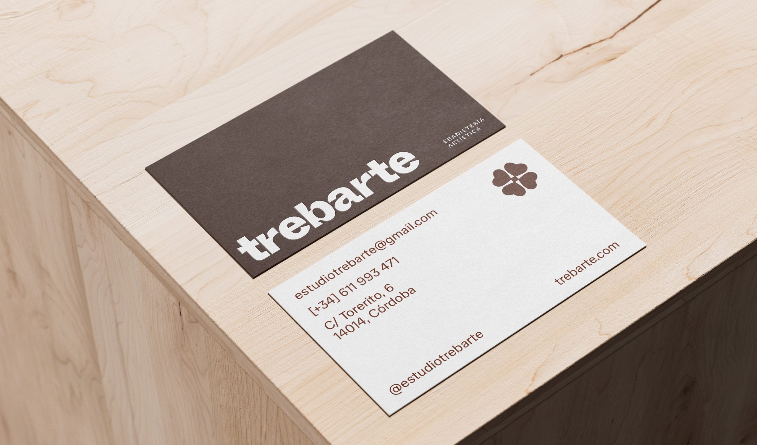 tarjetas de visita para marca de ebanistería creativa